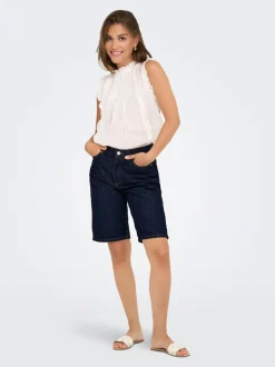 Online ONLSONNY Høj talje Regular fit Denim-shorts Dame Shorts|Double Denim