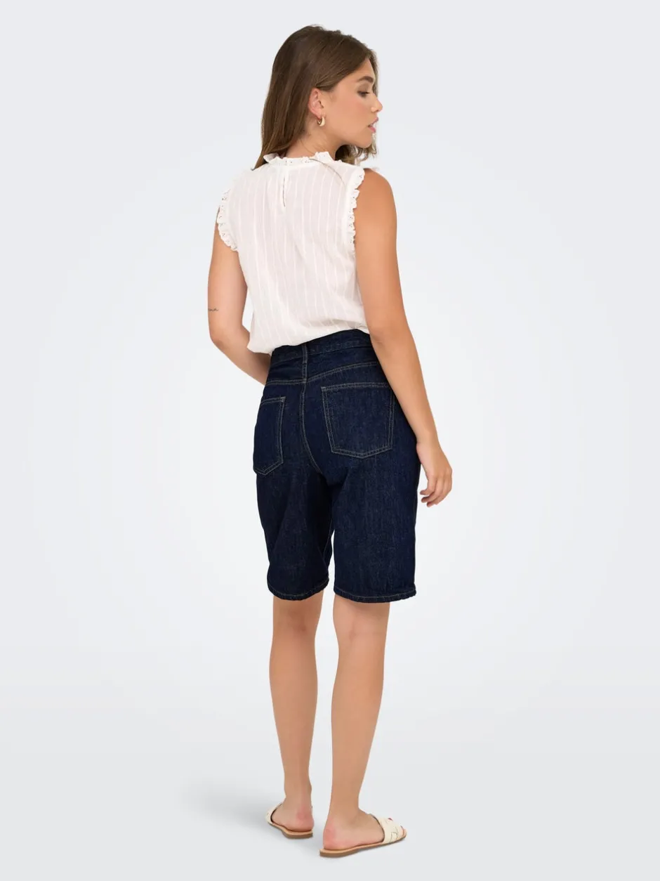 Online ONLSONNY Høj talje Regular fit Denim-shorts Dame Shorts|Double Denim