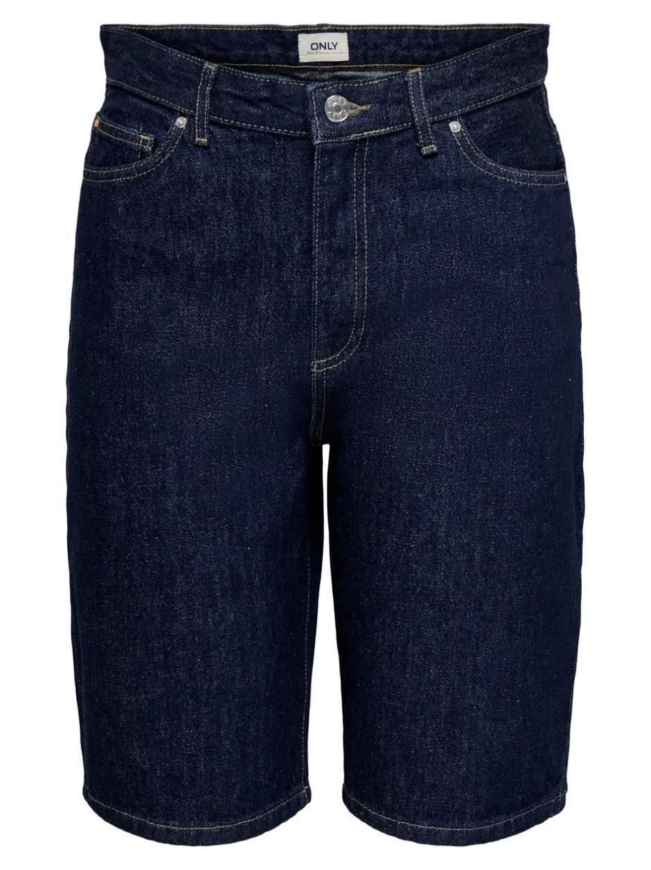 Online ONLSONNY Høj talje Regular fit Denim-shorts Dame Shorts|Double Denim