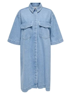 New ONLSOPHIE Kort kjole Dame Kjoler|Double Denim