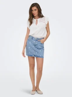 Sale ONLSTELLA Denim Denim-nederdel Kort nederdel Dame Nederdele|Denimnederdele