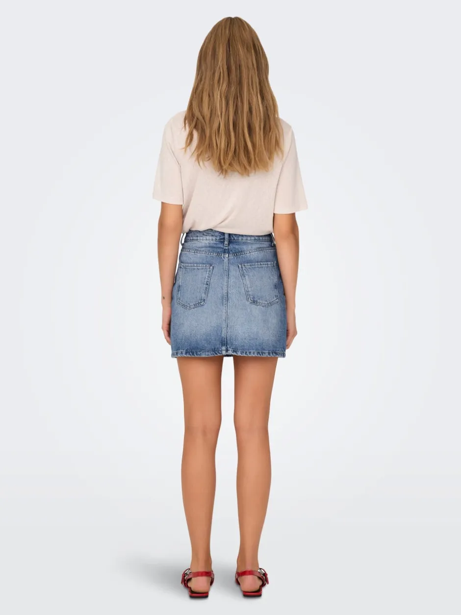 Hot ONLSTELLA Denim Denim-nederdel Kort nederdel Dame Nederdele|Denimnederdele