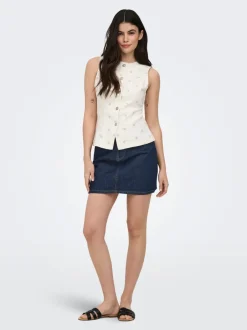 Best ONLSTELLA Denim Denim-nederdel Kort nederdel Dame Nederdele|Denimnederdele