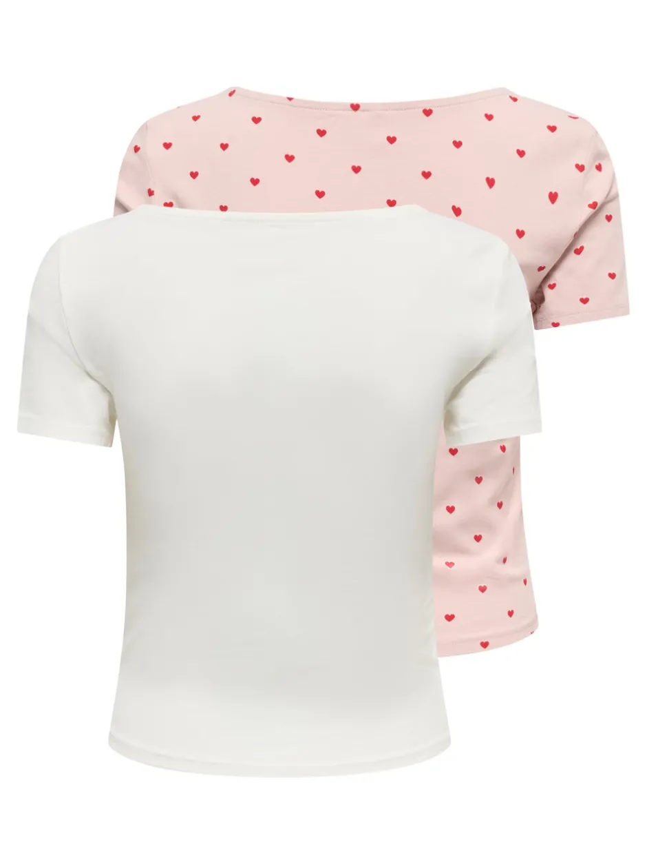 Hot ONLSUSAN 2-pack T-shirt Dame Toppe