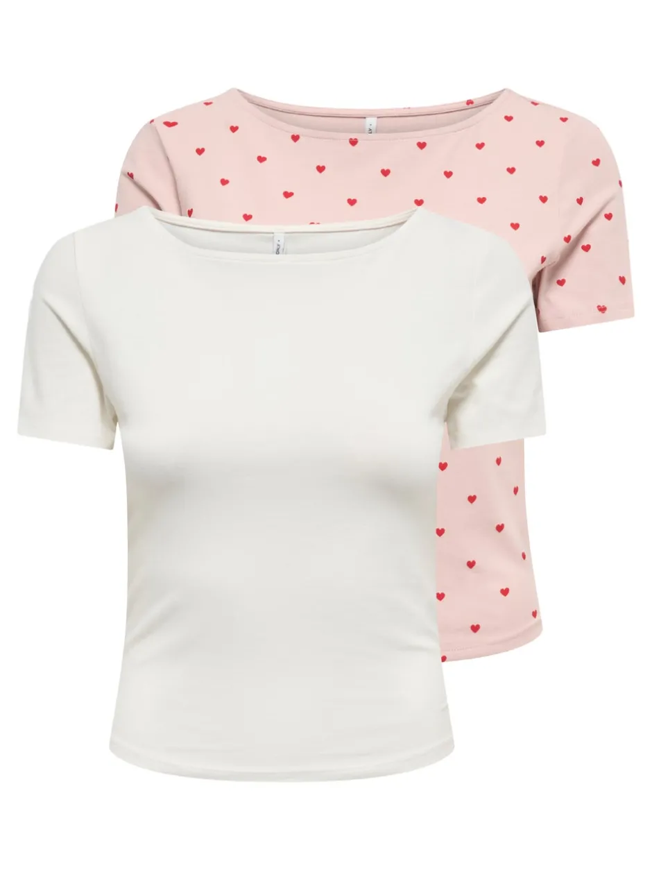Hot ONLSUSAN 2-pack T-shirt Dame Toppe