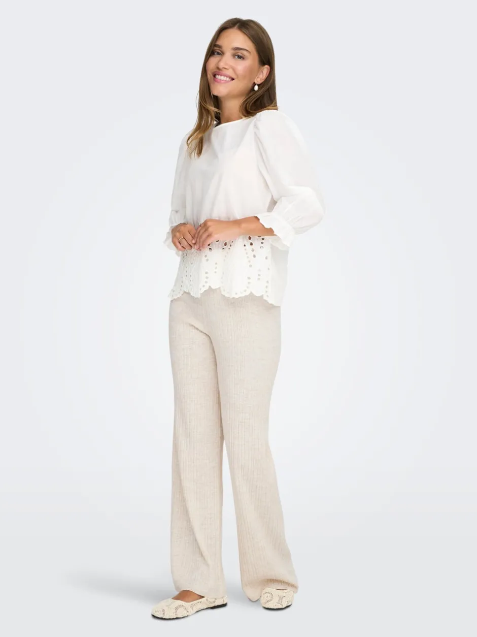 Outlet ONLTHEA Baggy fit Strikkede bukser Dame Bukser
