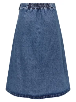 Best ONLTHEA Denim Denim-nederdel Midinederdel Dame Nederdele|Denimnederdele