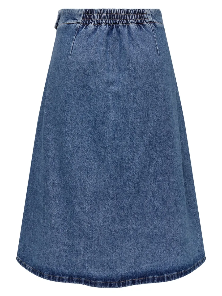 Best ONLTHEA Denim Denim-nederdel Midinederdel Dame Nederdele|Denimnederdele