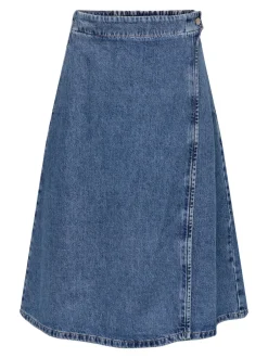 Best ONLTHEA Denim Denim-nederdel Midinederdel Dame Nederdele|Denimnederdele