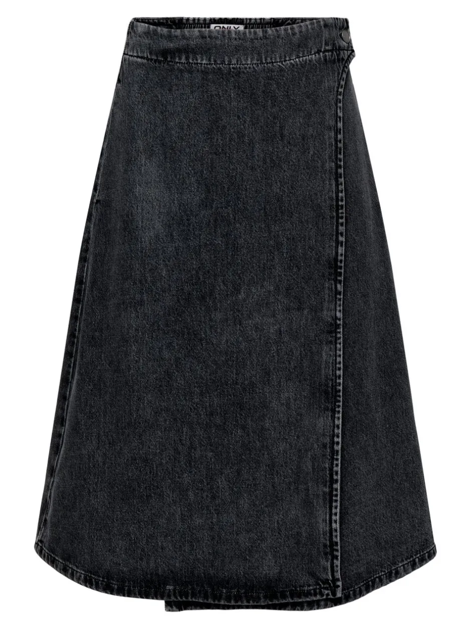 Best ONLTHEA Denim Denim-nederdel Midinederdel Dame Nederdele|Denimnederdele