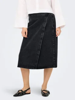Best ONLTHEA Denim Denim-nederdel Midinederdel Dame Nederdele|Denimnederdele