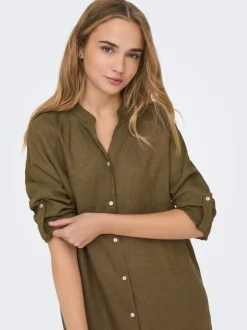 New ONLTOKYO Hør Midikjole Dame Kjoler