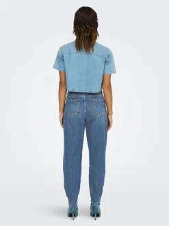 Best ONLTROY Høj talje Carrot fit Ankellængde Jeans Dame Jeans|Jeans