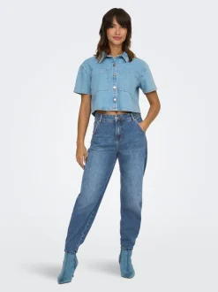 Best ONLTROY Høj talje Carrot fit Ankellængde Jeans Dame Jeans|Jeans