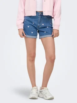 Online ONLVEGA Høj talje Mom fit Shorts Dame Shorts|Double Denim