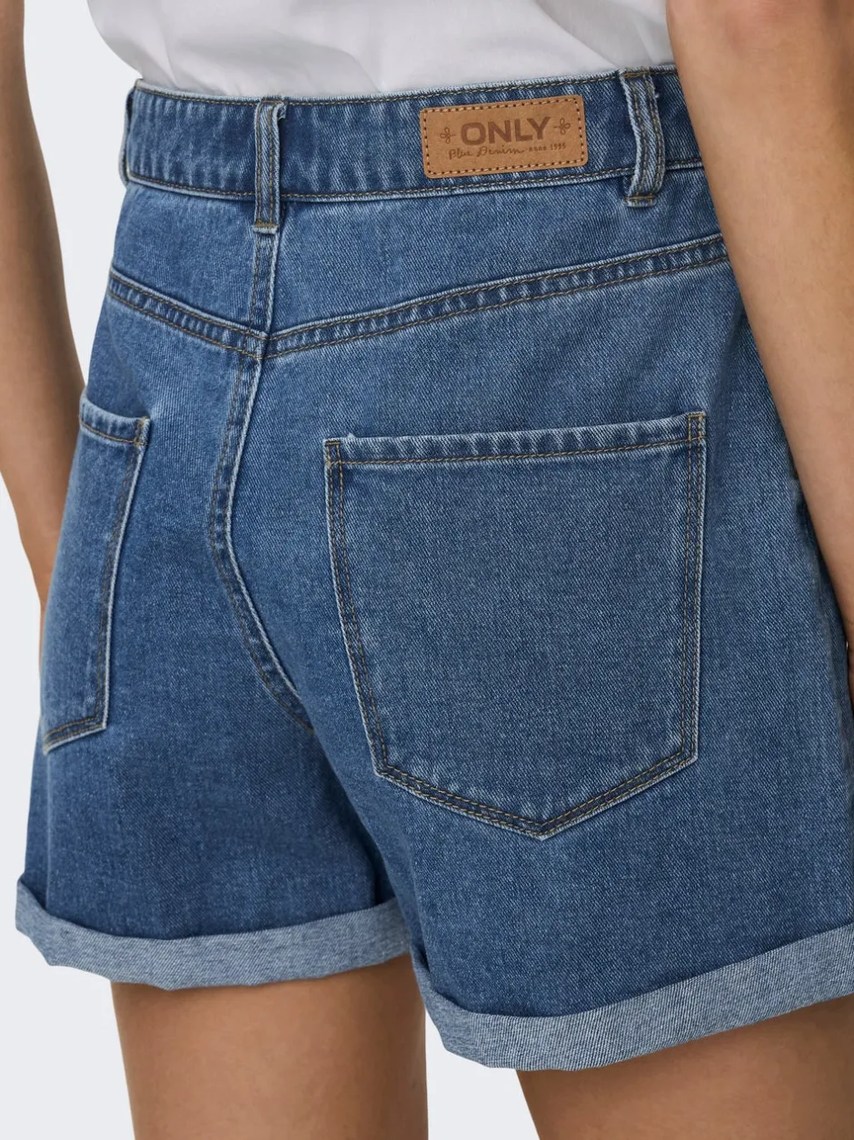 Best ONLVEGA Høj talje Regular fit Denim-shorts Dame Shorts|Double Denim