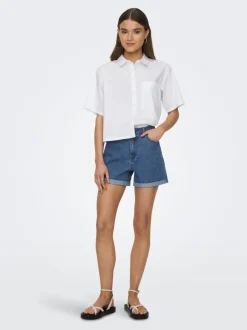 Best ONLVEGA Høj talje Regular fit Denim-shorts Dame Shorts|Double Denim