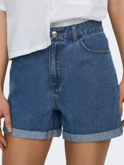 Best ONLVEGA Høj talje Regular fit Denim-shorts Dame Shorts|Double Denim