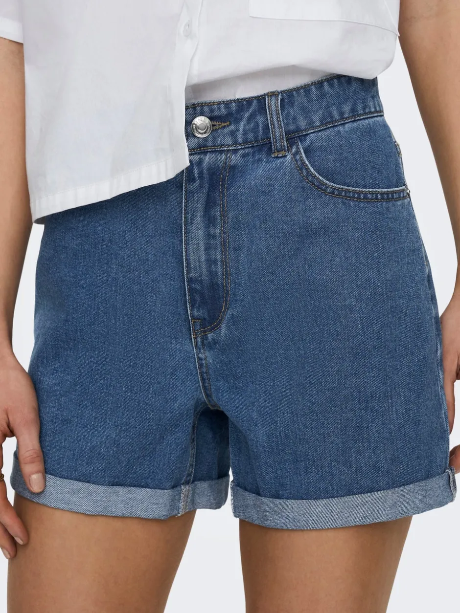 Best ONLVEGA Høj talje Regular fit Denim-shorts Dame Shorts|Double Denim