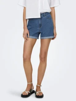 Best ONLVEGA Høj talje Regular fit Denim-shorts Dame Shorts|Double Denim