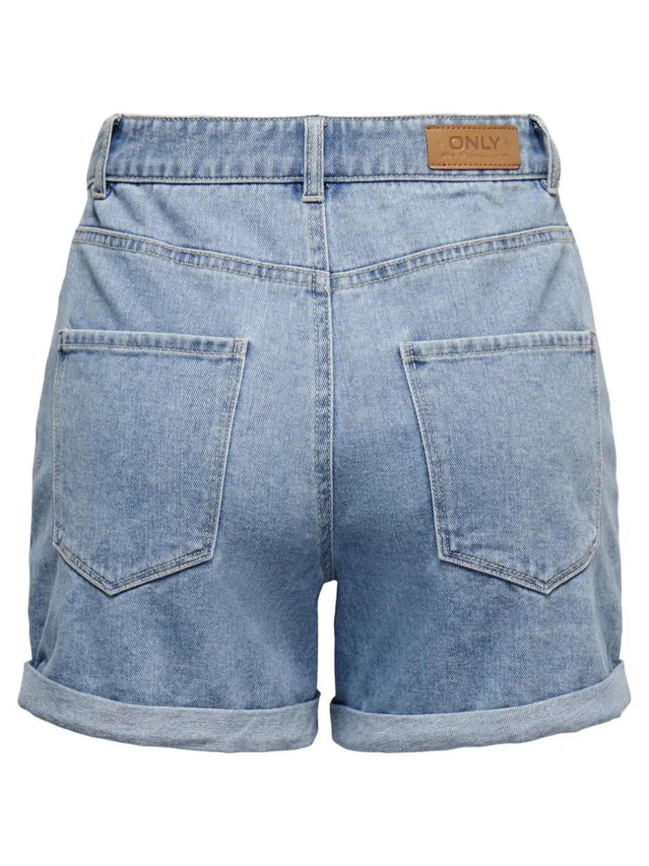 Outlet ONLVEGA Høj talje Regular fit Denim-shorts Dame Shorts|Double Denim