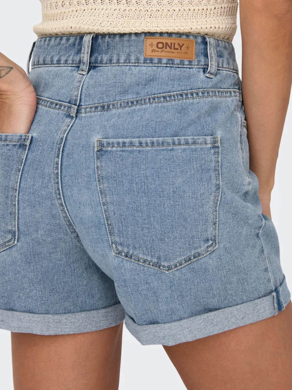 Outlet ONLVEGA Høj talje Regular fit Denim-shorts Dame Shorts|Double Denim