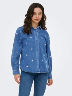 Online ONLVERA Denim-skjorte Dame Double Denim|Skjorter