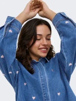Online ONLVERA Denim-skjorte Dame Double Denim|Skjorter