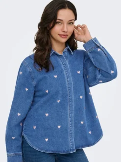 Online ONLVERA Denim-skjorte Dame Double Denim|Skjorter
