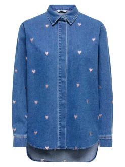 Online ONLVERA Denim-skjorte Dame Double Denim|Skjorter