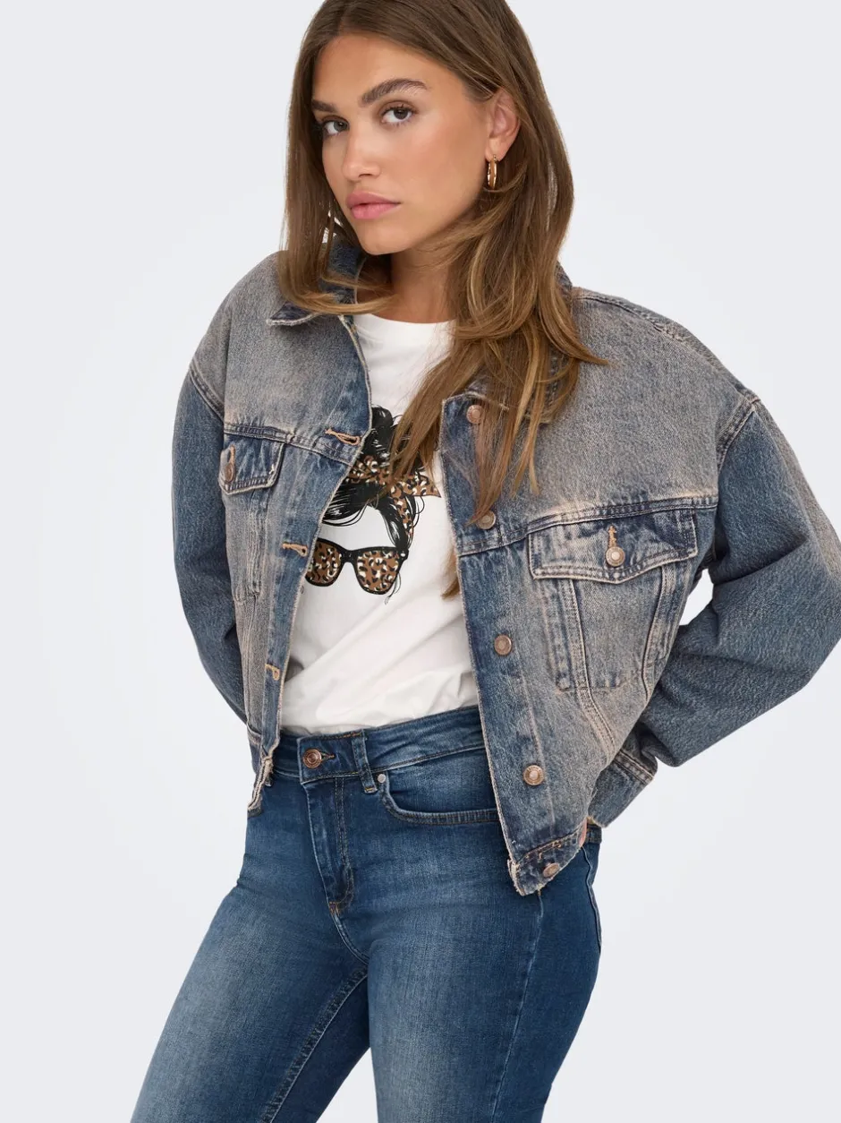 Discount ONLWATTS Denimjakke Dame Jakker Og Frakker|Double Denim