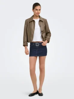 New ONLWAUW Denim-nederdel Mininederdel Dame Nederdele|Double Denim