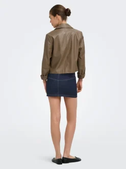New ONLWAUW Denim-nederdel Mininederdel Dame Nederdele|Double Denim