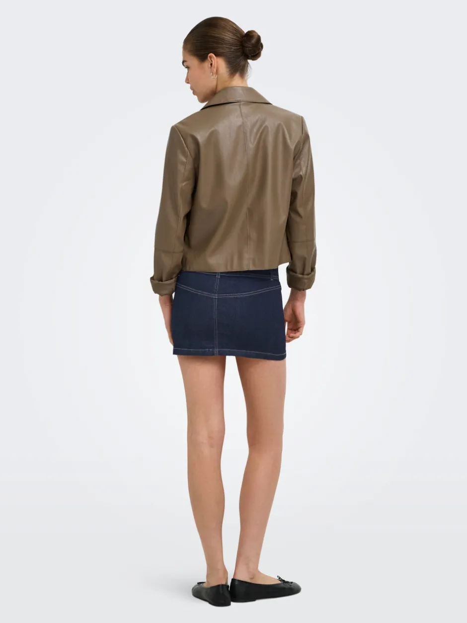 New ONLWAUW Denim-nederdel Mininederdel Dame Nederdele|Double Denim