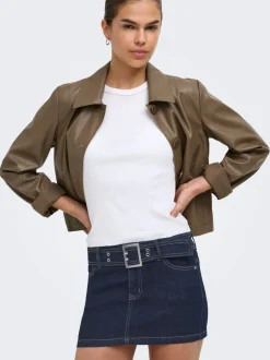 New ONLWAUW Denim-nederdel Mininederdel Dame Nederdele|Double Denim