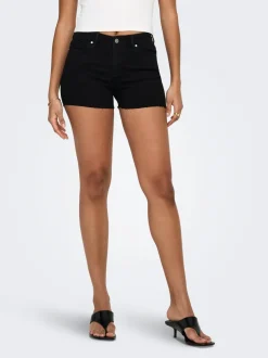 New ONLWAUW Mellemhøj talje Regular fit Denim-shorts Dame Shorts|Double Denim