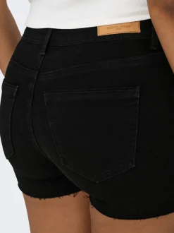 New ONLWAUW Mellemhøj talje Regular fit Denim-shorts Dame Shorts|Double Denim