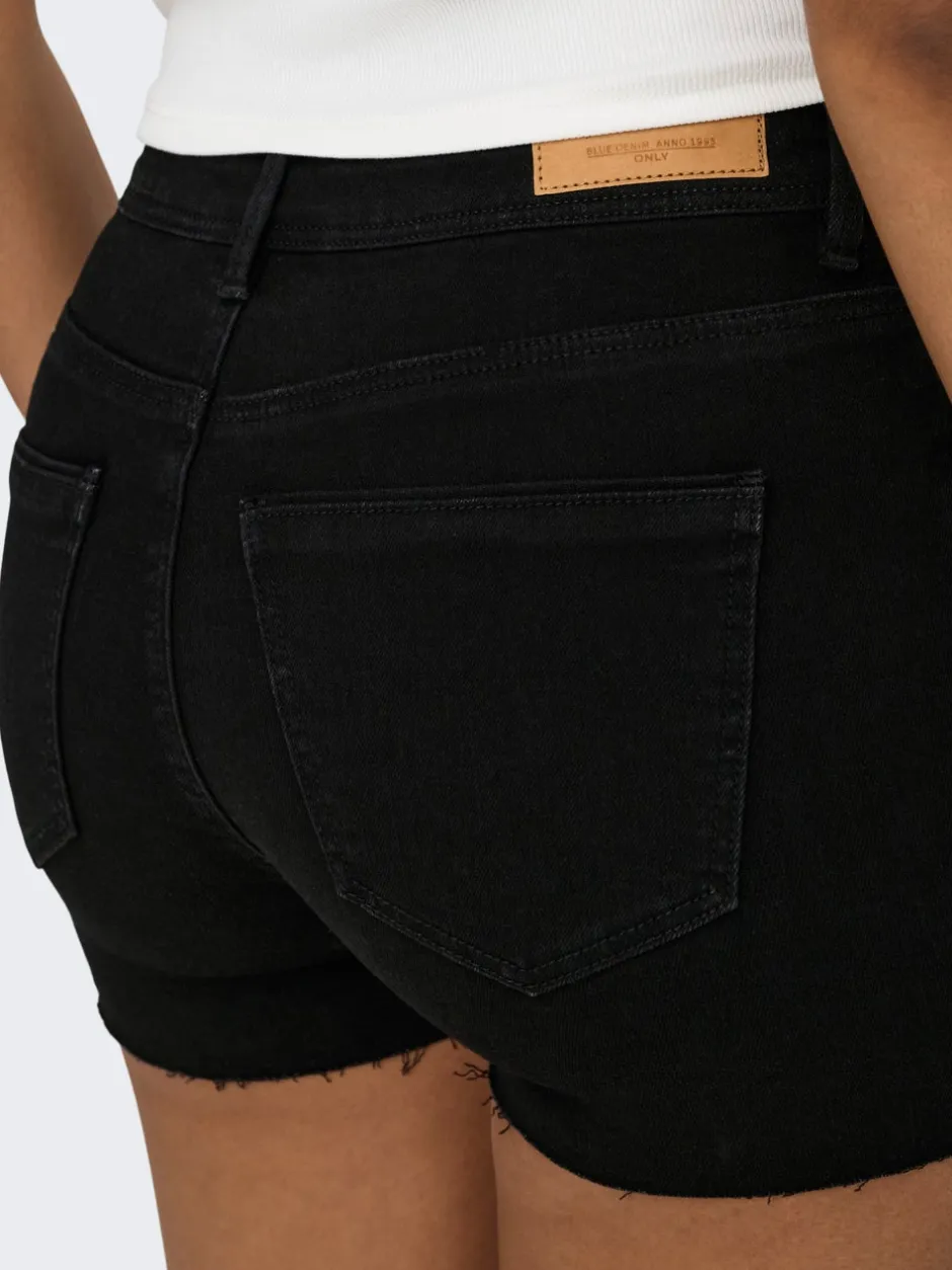 New ONLWAUW Mellemhøj talje Regular fit Denim-shorts Dame Shorts|Double Denim