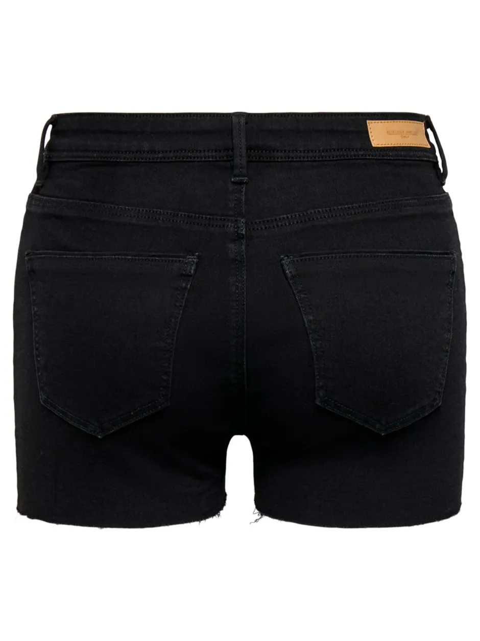 New ONLWAUW Mellemhøj talje Regular fit Denim-shorts Dame Shorts|Double Denim