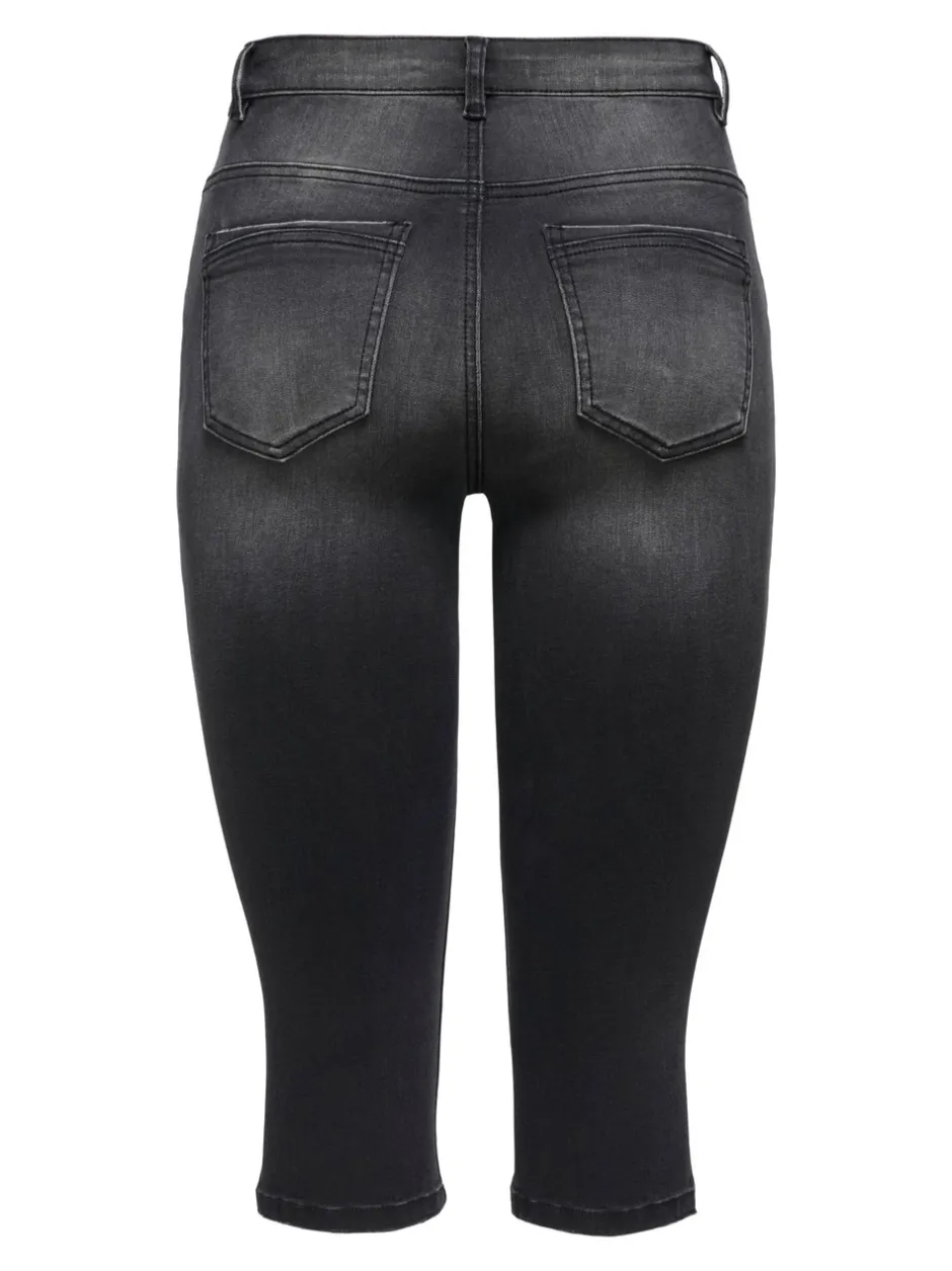 Sale ONLWAUW Mellemhøj talje Regular fit Capris Dame Shorts|Double Denim