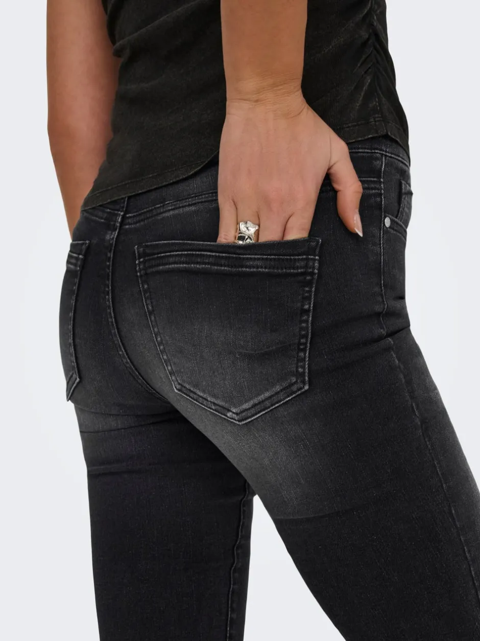Sale ONLWAUW Mellemhøj talje Regular fit Capris Dame Shorts|Double Denim