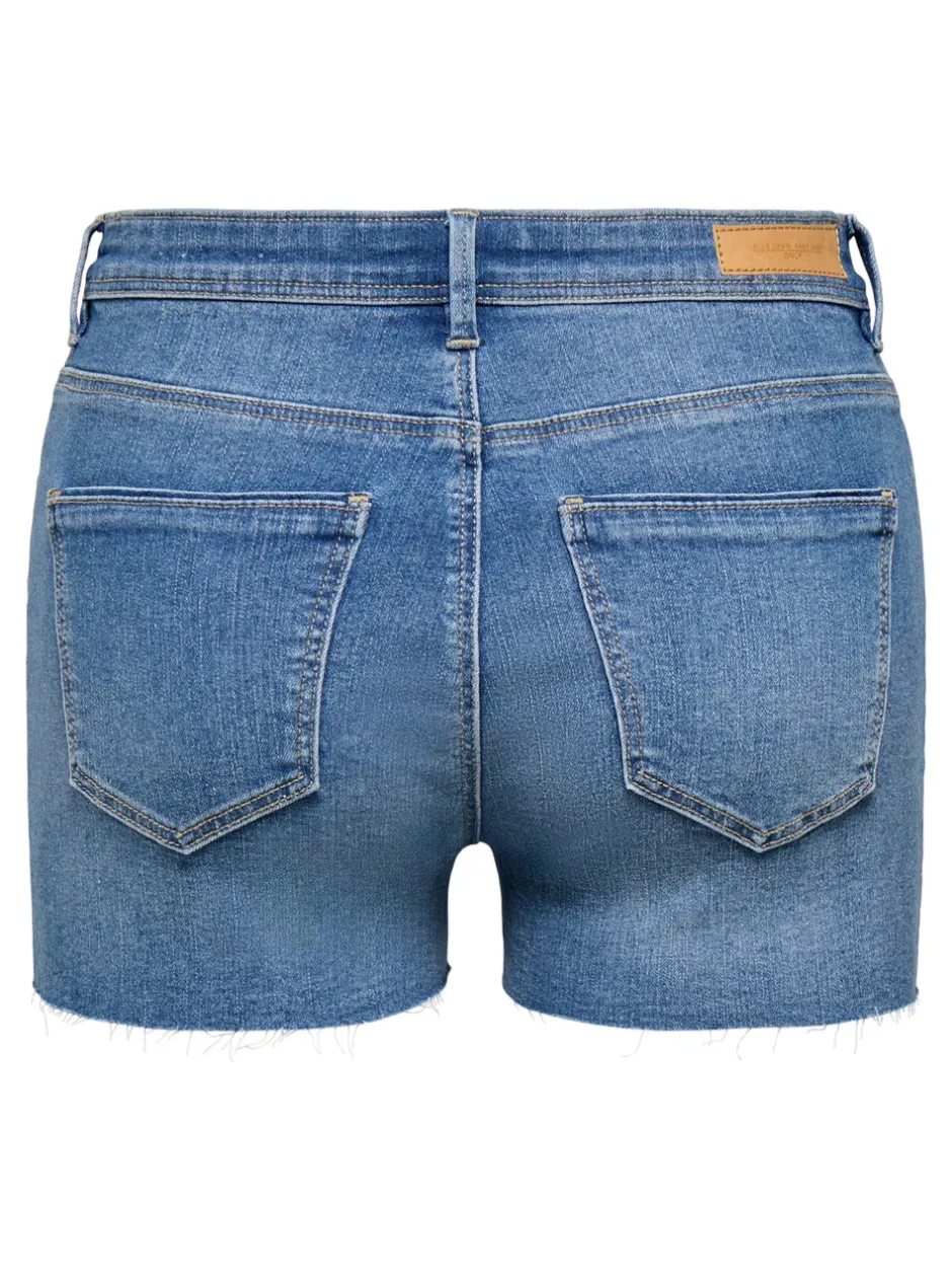 Clearance ONLWAUW Mellemhøj talje Regular fit Denim-shorts Dame Shorts|Double Denim