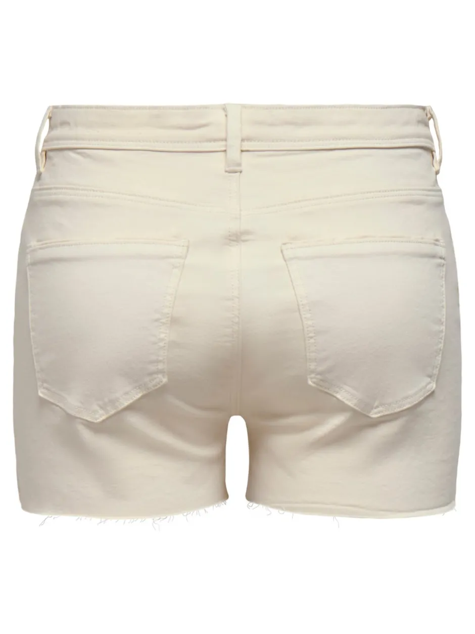 Outlet ONLWAUW Mellemhøj talje Regular fit Denim-shorts Dame Shorts|Double Denim