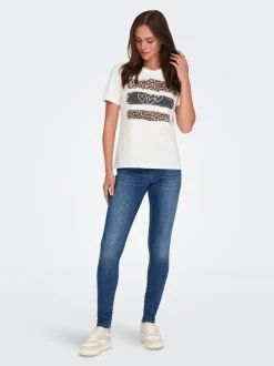 Clearance ONLWAUW Mellemhøj talje Skinny fit Jeans Dame Jeans|Jeans