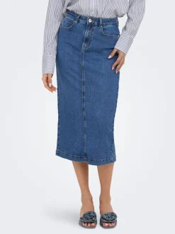Online ONLWONDER Denim Denim-nederdel Midinederdel Dame Nederdele