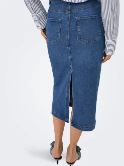 Online ONLWONDER Denim Denim-nederdel Midinederdel Dame Nederdele