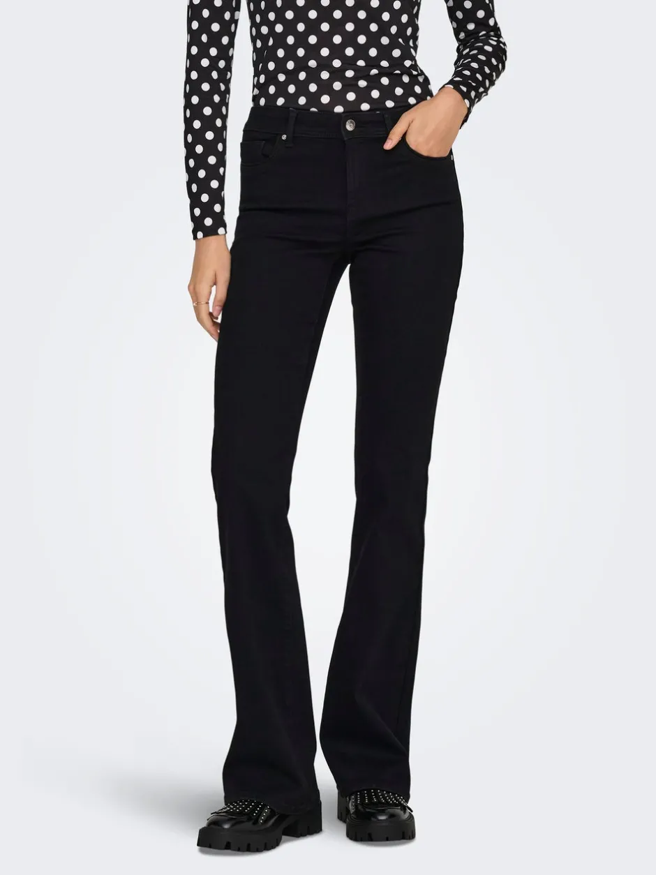 Sale ONLWOW Mellemhøj talje Flared fit Jeans Dame Jeans|Jeans