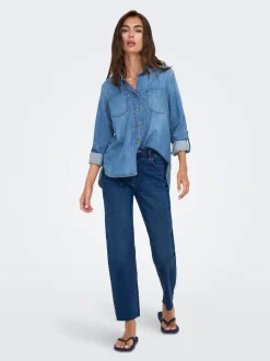 ASMIN Denim-skjorte Dame Double Denim|Skjorter