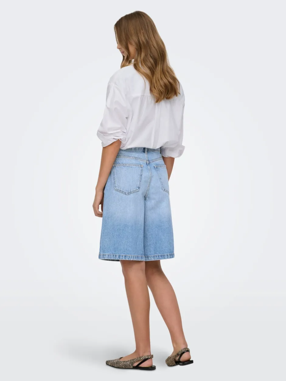 Discount ONLZAGU-DORSI Mellemhøj talje Loose fit Denim-shorts Dame Shorts|Double Denim