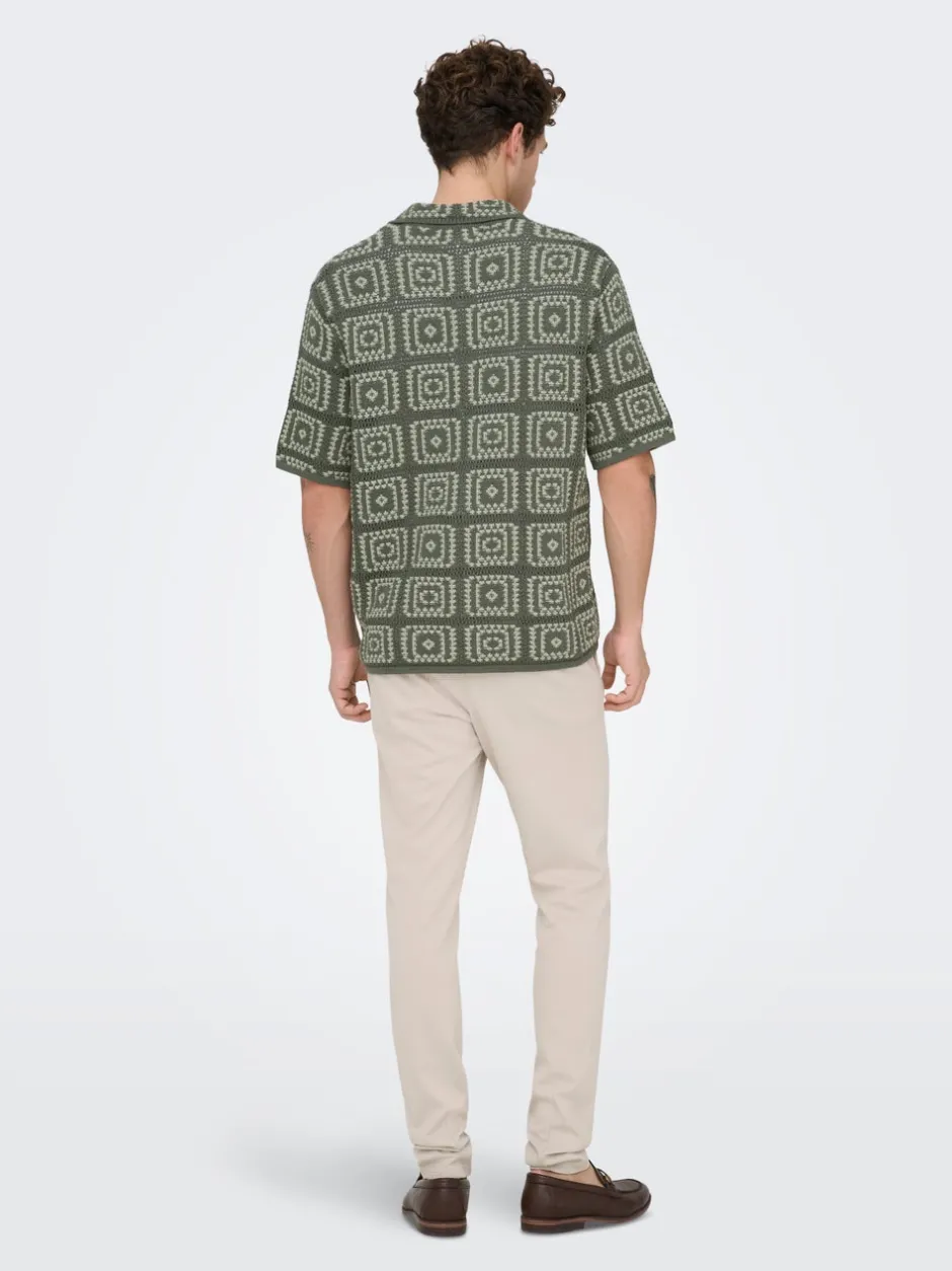 Online ONSBART Strikket poloshirt Strik|T-Shirts
